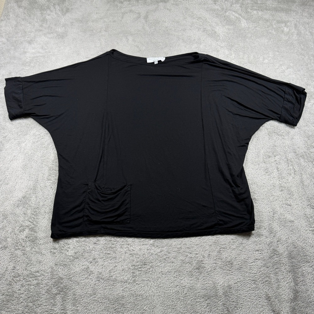Allison Izu Top Women Medium Black Viscose Spandex